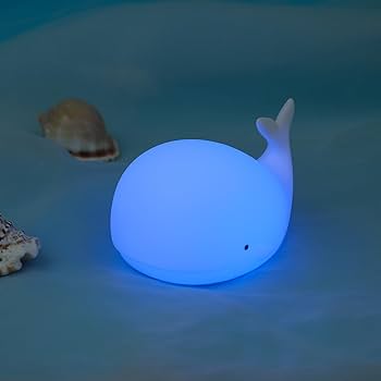 ZKLiLi Children's Night Light Cute Whale Light, 16 Colors+